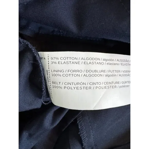 MANGO - High Waisted Navy Blue Women's Shorts with Scarf Belt Size 4 - Picture 8 of 8